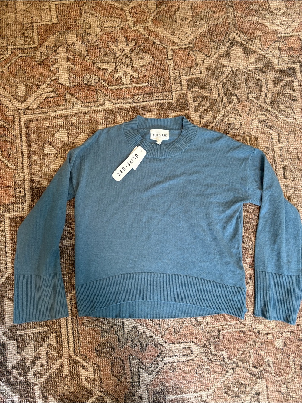 Olive & Oak Blue Crewneck Sweater NWT
